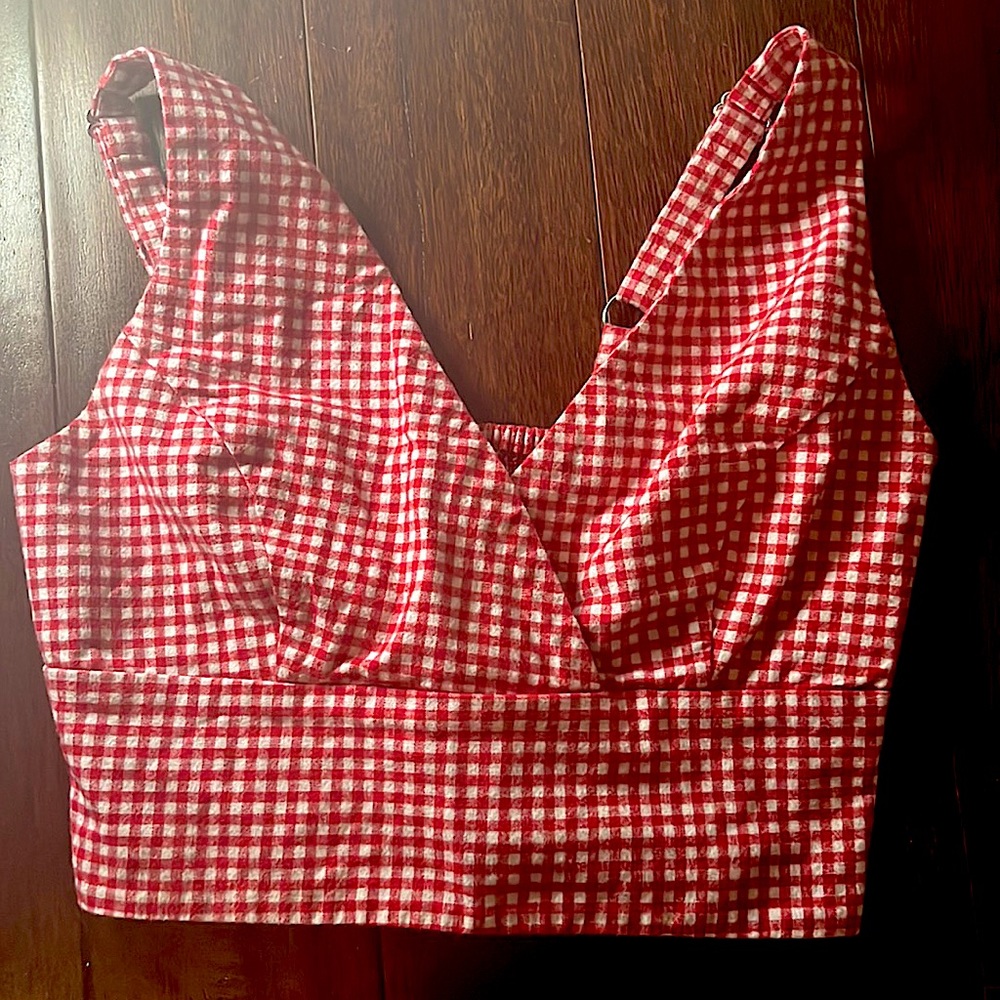 Gingham J. Galt Crop Top
